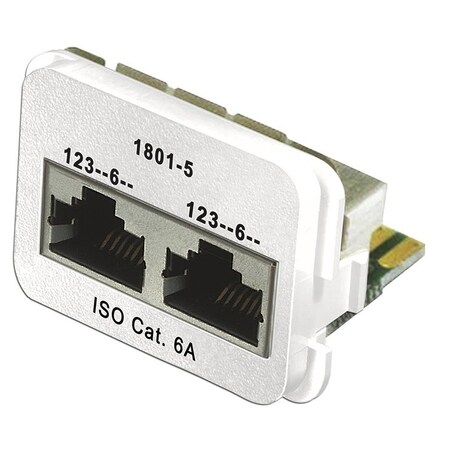 Commscope Amp Co Plus Insert, 2-Port Rj45 Outlet Jack, Category 6A Ethernet, 10/100, White 1711801-5